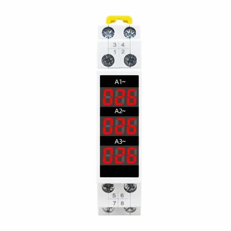 1 ensemble d'amplificateur triphasé avec sur rail DIN, détecteur d'affichage numérique à LED, ampèremètre ABS
