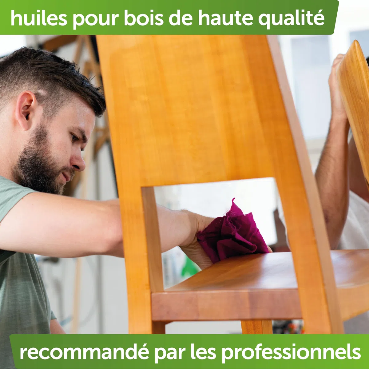 Nordicare Huile de lin pour bois – Huile de lin 100 % pure et naturelle pour meubles d'intérieur – Qualité alimentaire soulignant la structure originale – Fabriquée au Danemark (1 l)