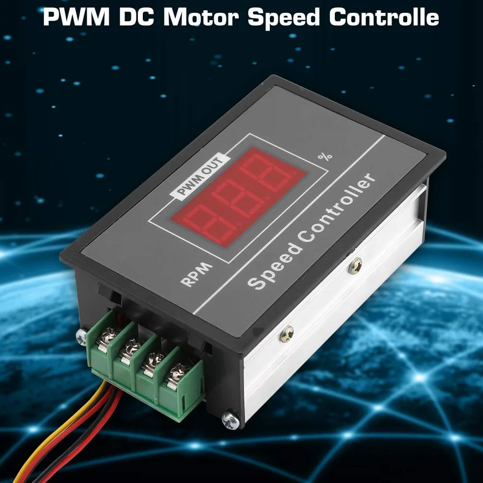 Convertisseur de fréquence Variateur Contrôleur, DC 6-60V 12V 24V 36V 48V 30A Convertisseur de Moteur à Courant continu réglable Inverseur pour Vitesse du Moteur de Broche