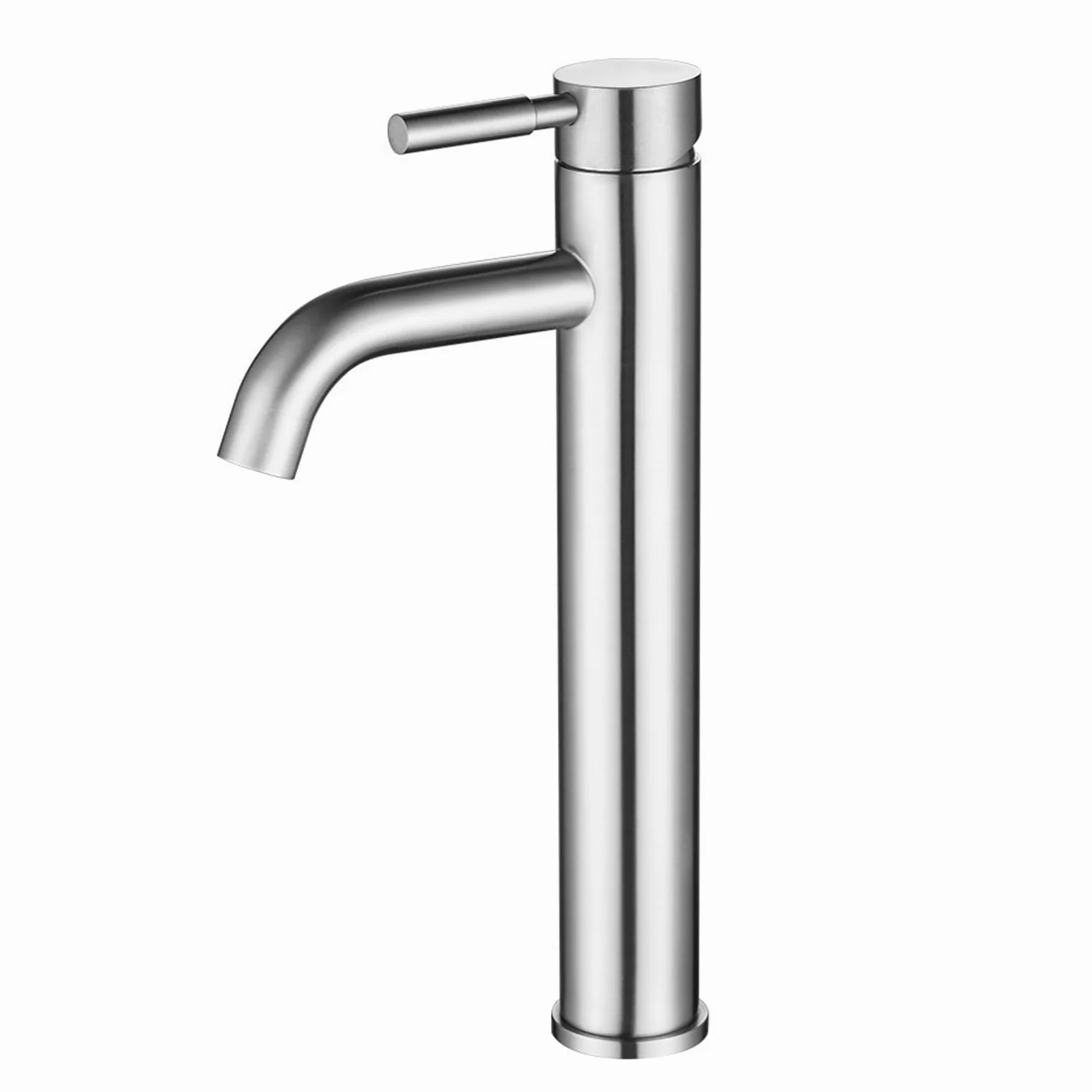 Mitigeur Lavabo Salle de Bain Haut Robinet Salle de Bain Brossé | Robinet Salle Bain avec Bec Hauteur 170mm Robinet de lavabo haut Mitigeur Salle Bain Contrôle de l'eau Chaude et Froide