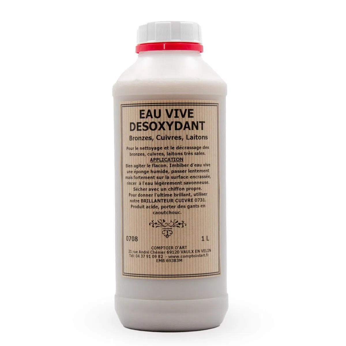 Comptoir d'Art - Désoxydant Eau Vive (0708) pour Métaux Cuivreux Bronzes Cuivres Laitons (1L)