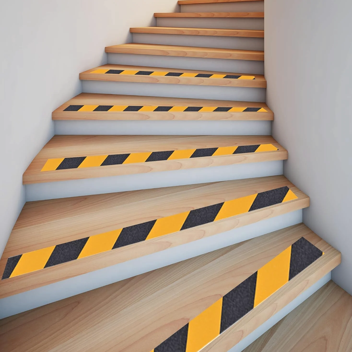 TAPEBEAR Ruban Adhésif Antidérapant, Ruban De Sécurité Antidérapant, Bande D'marquage, Haute Traction, Noir/Jaune, Pour Les Escalier, Les Marches, Intérieure Et Extérieure, 75mmx18m