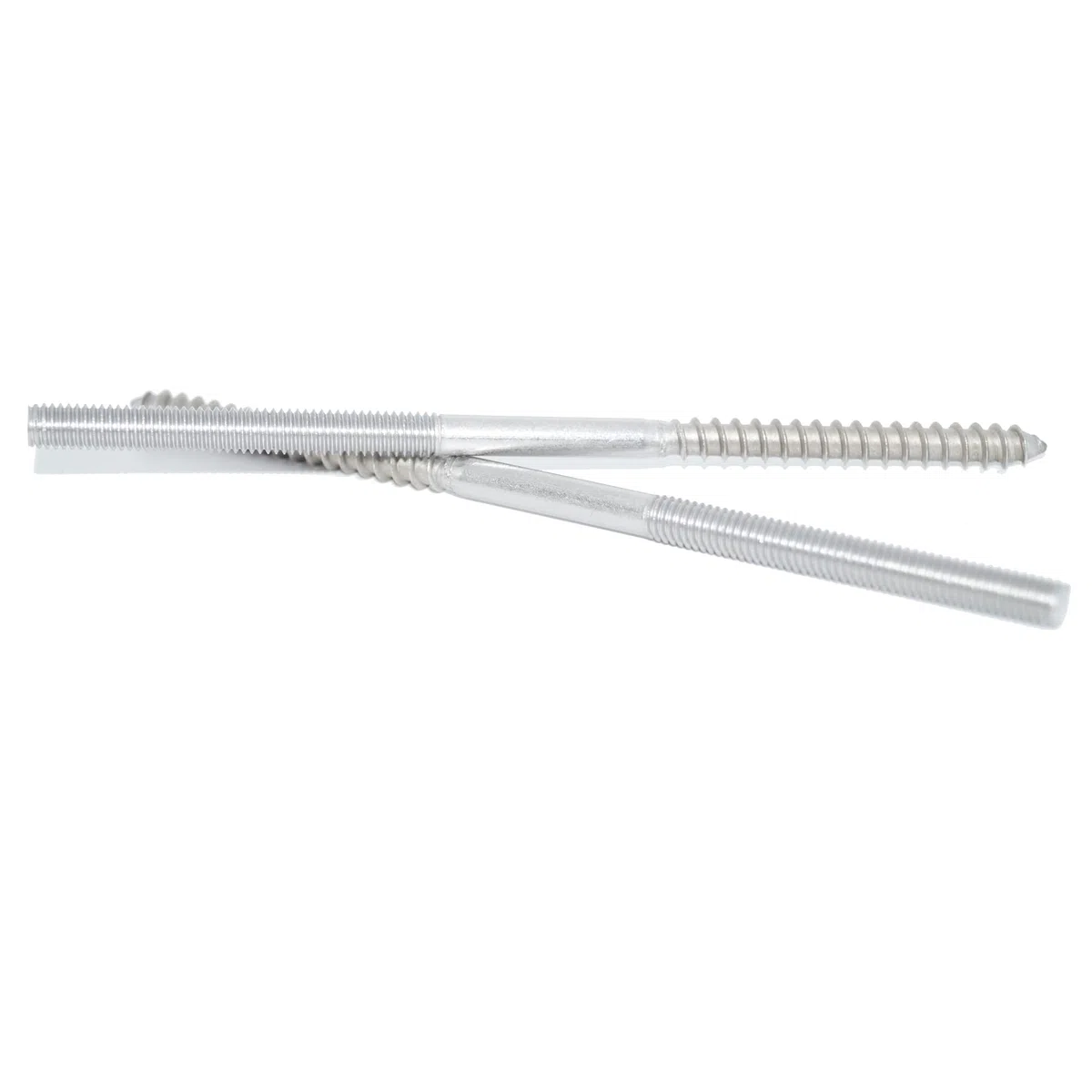 Lot de 5 vis à double filetage M6 x 180 - Sans surface de clé - En acier inoxydable A2 VA