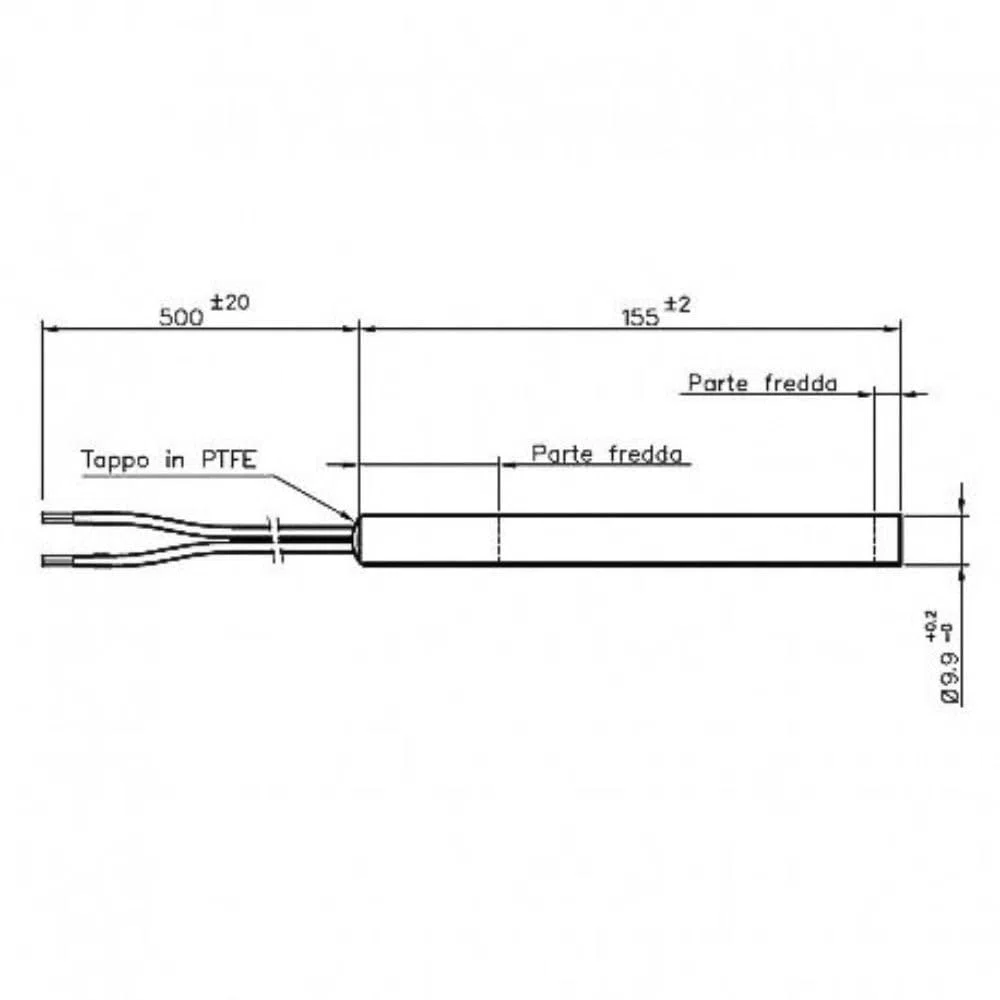 Bougie d'allumage pour poêle à granulés 155mm - Ø9,9mm - 300W - lisse | Compatible BESTOVE / EDILKAMIN / LA NORDICA EXTRAFLAME - Qualité supérieure avec connecteurs