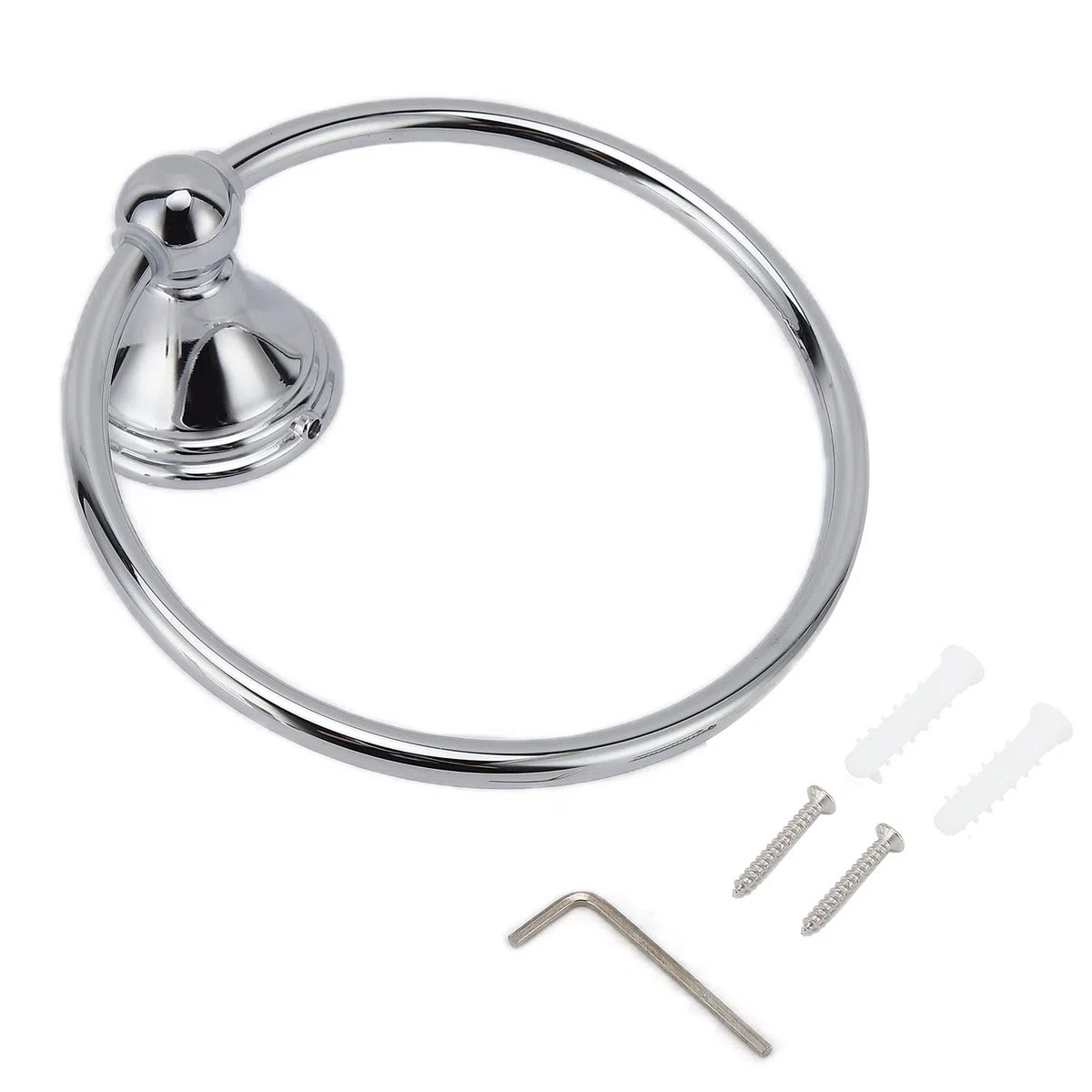 Anneau Porte-Serviettes en Acier Inoxydable, Support Mural de Rétro pour Salle de Bain, Cuisine, Chambre à Coucher (893 Anneau Porte-Serviettes chromé)