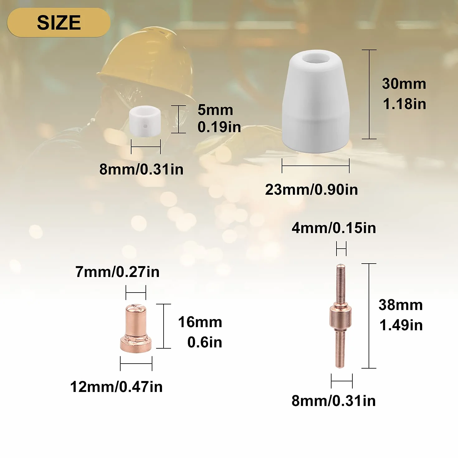 SWAWIS 65 Pièces PT31 Consommables Plasma Decoupeur Plasma Parkside Cut 30 40 50 Consommables de Découpeuse Plasma Accessoire Decoupeur Plasma Electrode Tip Buse