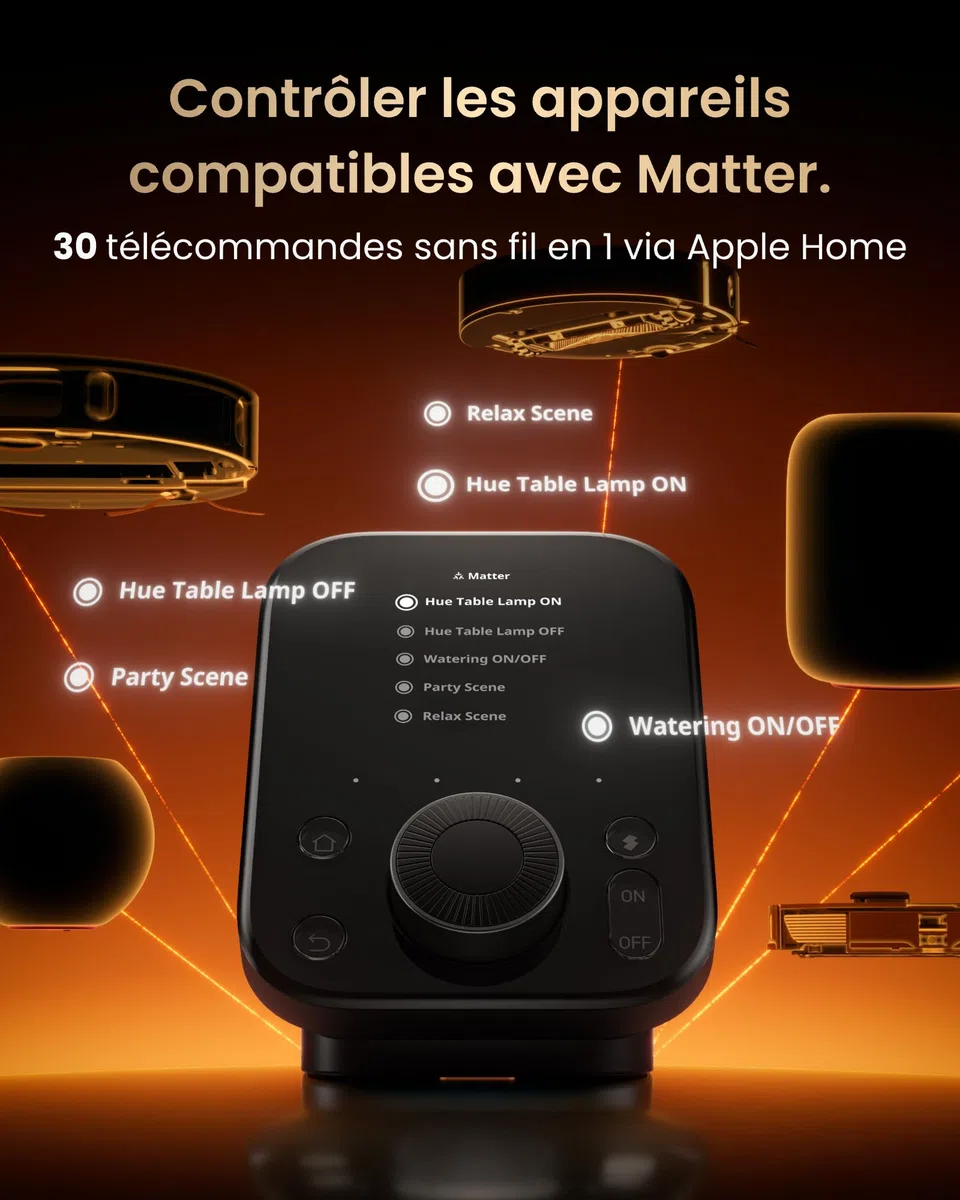 SwitchBot Hub 3, Hub Domotique Maison WiFi avec Support Matter, Télécommande IR/Bluetooth, Capteur Température Humidité, Compatible Alexa, Google Home, Apple HomeKit, Home Assistant, IFTTT