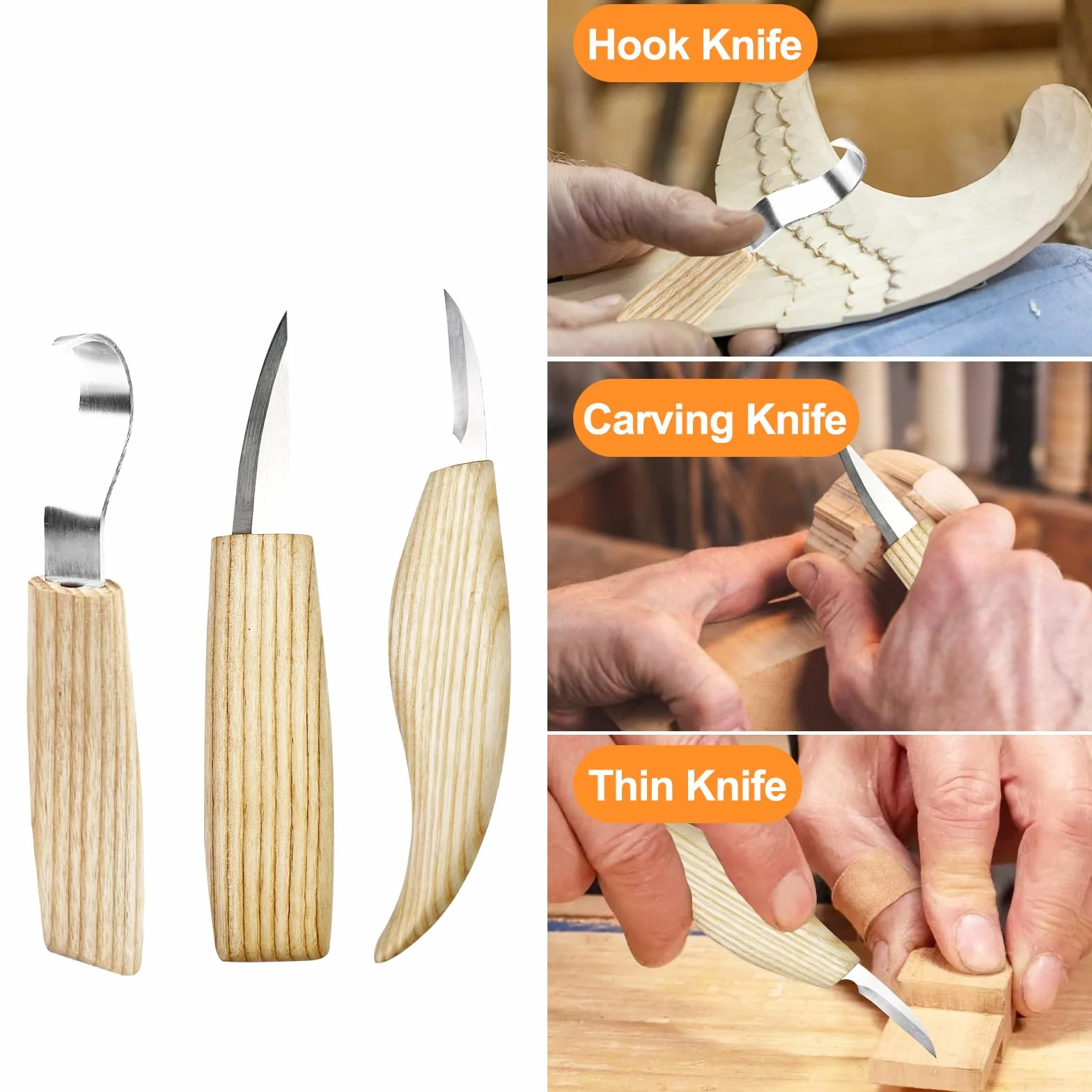 Traxenta Couteau Sculpture Bois Set, Lot de 25 Outils Sculpture Bois, 11 Couteaux de Sculpture Sur, Outil de Ciseaux à Bois Kit, DIY Outils de Sculpture, pour Débutants Professionnels Sculpteurs