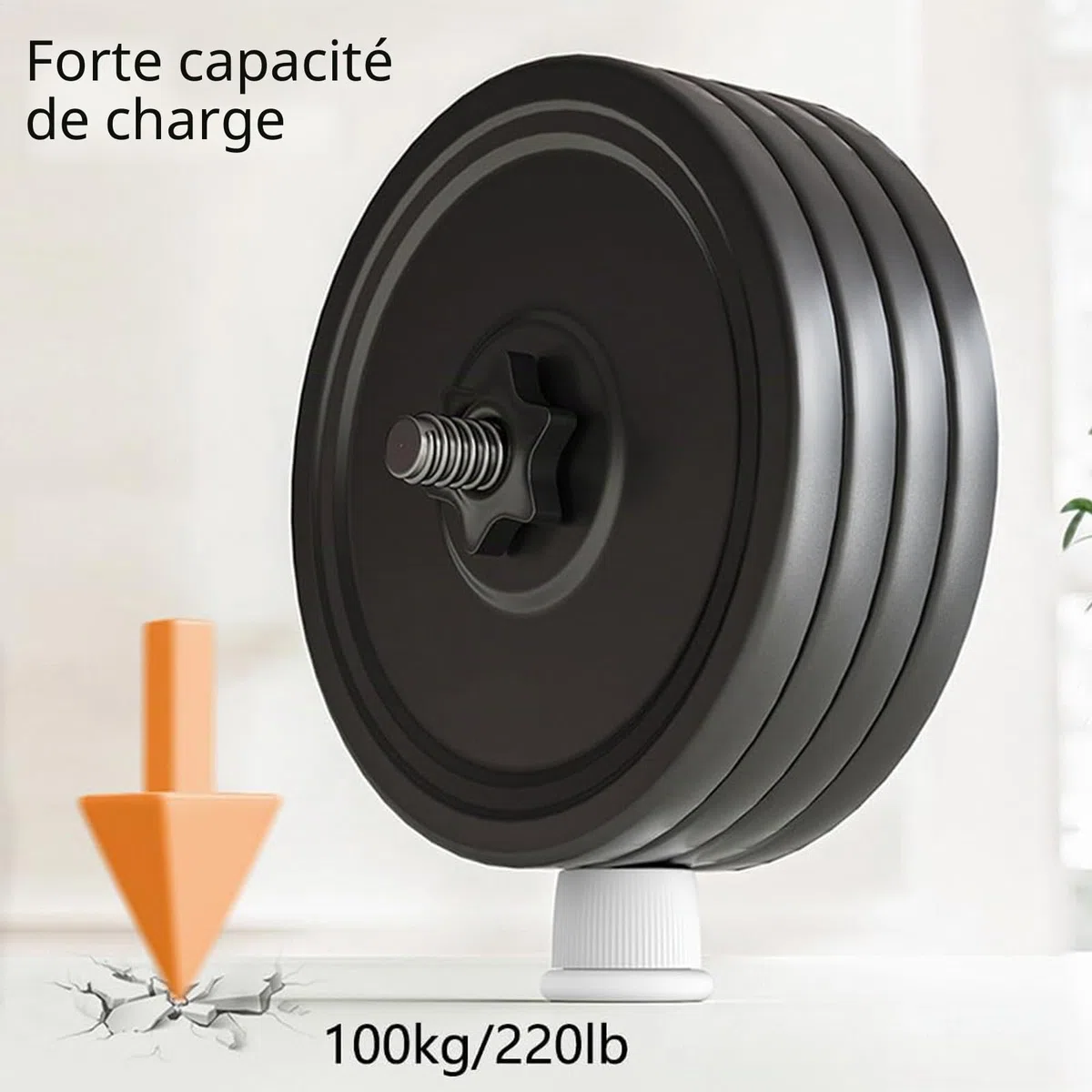SagaSave Lot de 4 Rehausseurs Réglables Antidérapants pour Meubles, Lits, Canapés, Tables et Chaises, Pieds de Meubles Réglables De 4,1 à 6,3 cm, Blanc
