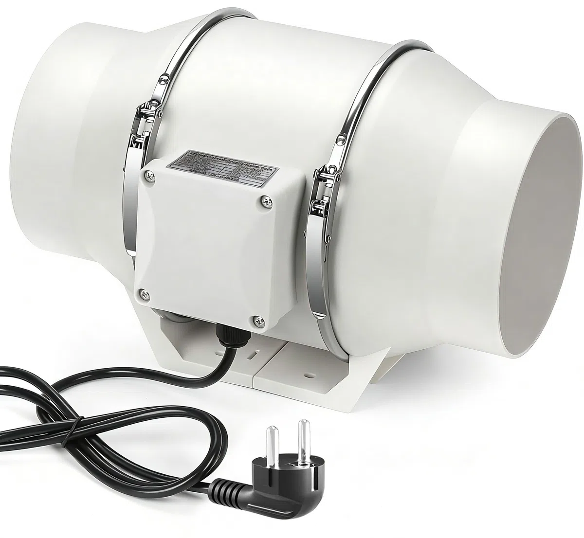 Ventilateur de Conduit en Ligne de 150mm, Ventilateur Extracteur d'Air Silencieux IEC EU Plug, Ventilateur Tubulaire Débit d'Air de 540 m³/h pour VMC Salle de Bain, Cuisine, Garage et Tentes