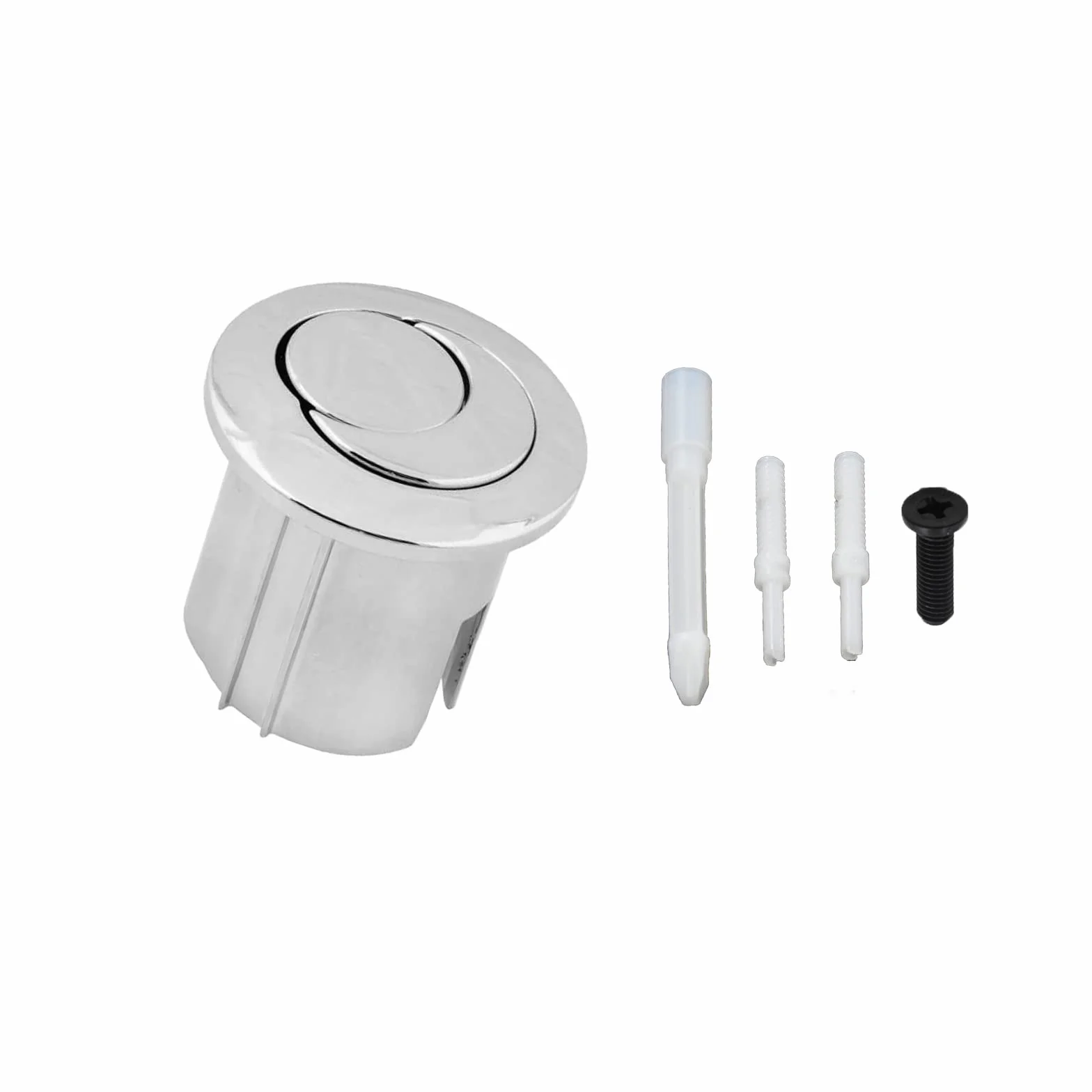 Bouton poussoir double et court WC D2D chromé multicolore 822043001 Compatible avec chasse d'eau