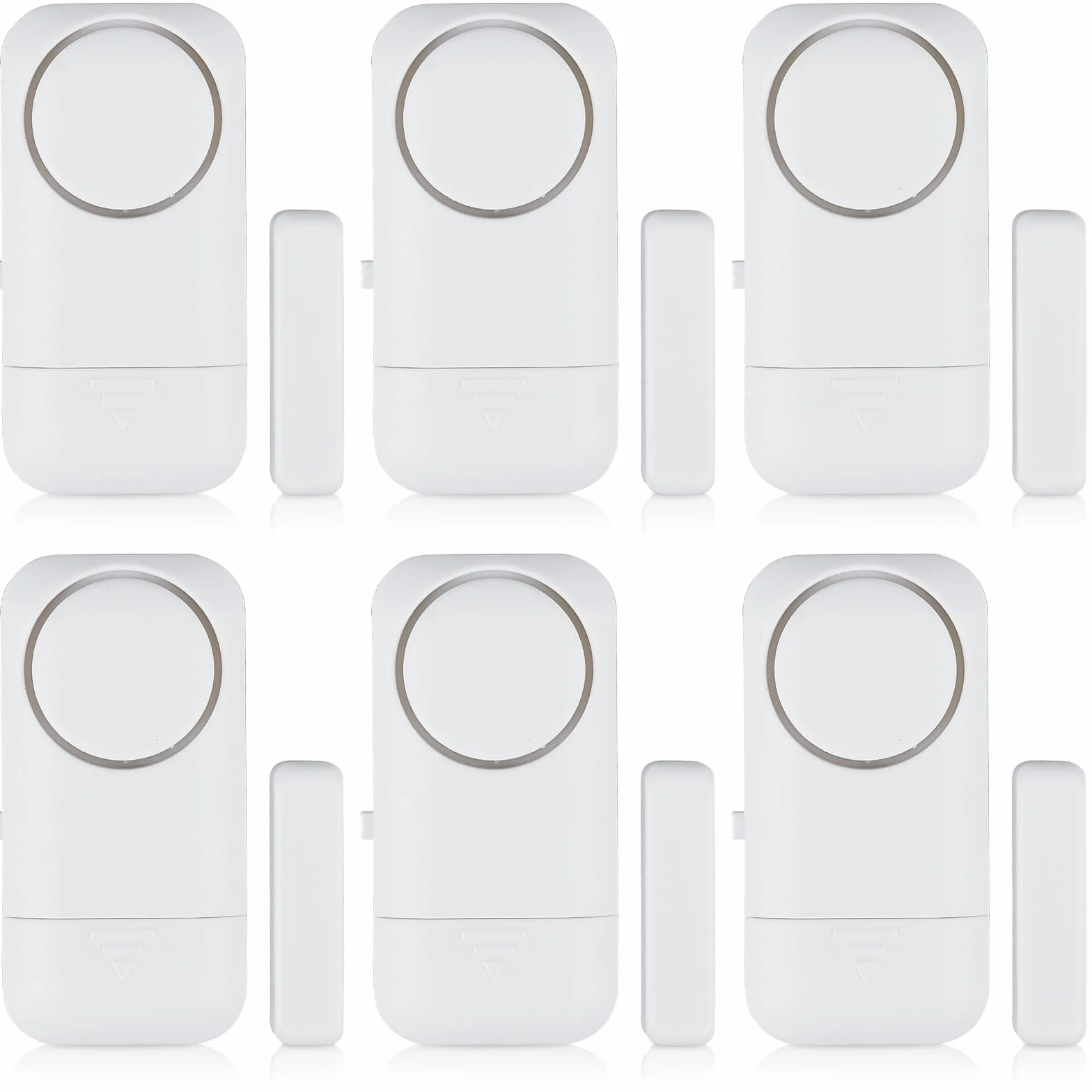 6 alarmes de porte sans fil, 120 dB, capteur d'alarme antivol avec contact magnétique, système d'alarme de sécurité sans fil pour maison, appartement, hôtel, bureau, garage (lot de 6 pièces