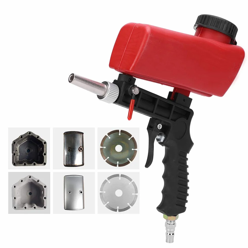 Generic Machine de Sablage Industrielle Portative Réglable, Sableuse Pneumatique Rouge Portable pour la Coupe des Détails Métalliques, L'entretien Automobile, L'équipement Mécanique pour les Projets