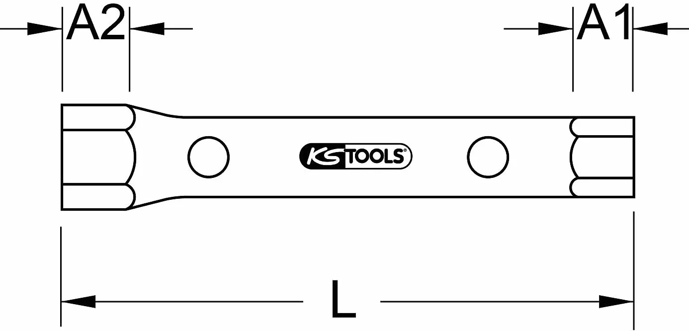 KS TOOLS 518.0884 Clé à tube droite, 36 x 41 mm, Chromé Satiné