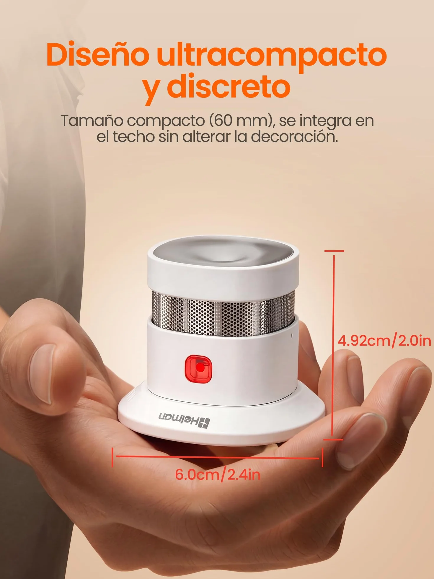 Heiman Détecteur de Fumée Zigbee 3.0 HS1SA-E-PLUS, Detecteur de Fumée Intelligent, Pile Remplaçable 5 Ans, Capteur Photoélectrique, Support ZHA & Z2M (Requires Zigbee Hub), Lot de 1