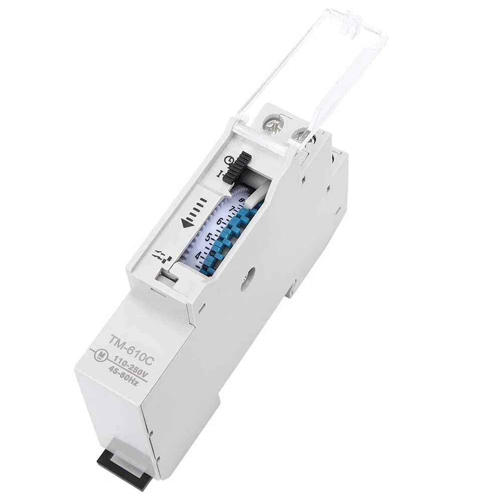 Interrupteur Horaire 1 Module TM610C – Interrupteur de Synchronisation Intelligent sur Rail 1P de Haute Précision pour éclairage Public et d'usine, 220 V AC, Intervalle Minimum de 15 Minutes
