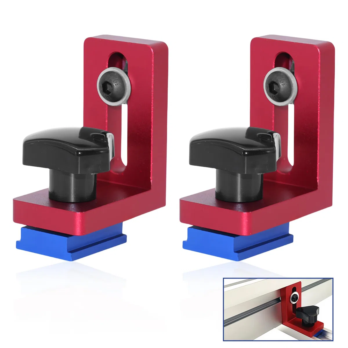 Arrêts de rail en T pour travail du bois Dispositifs d'arrêt de type Mitre Track Stop Butées coulissantes pour travail du bois Connecteur de rail en T en alliage d'aluminium Outils manuels