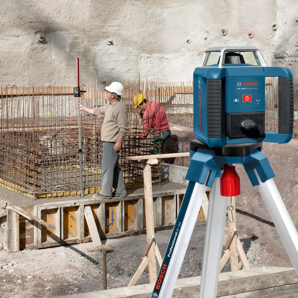 Bosch Professional Laser rotatif GRL 400 H (Commande par bouton unique, LR 45, Portée: 400 m (diamètre), dans L-Boxx)