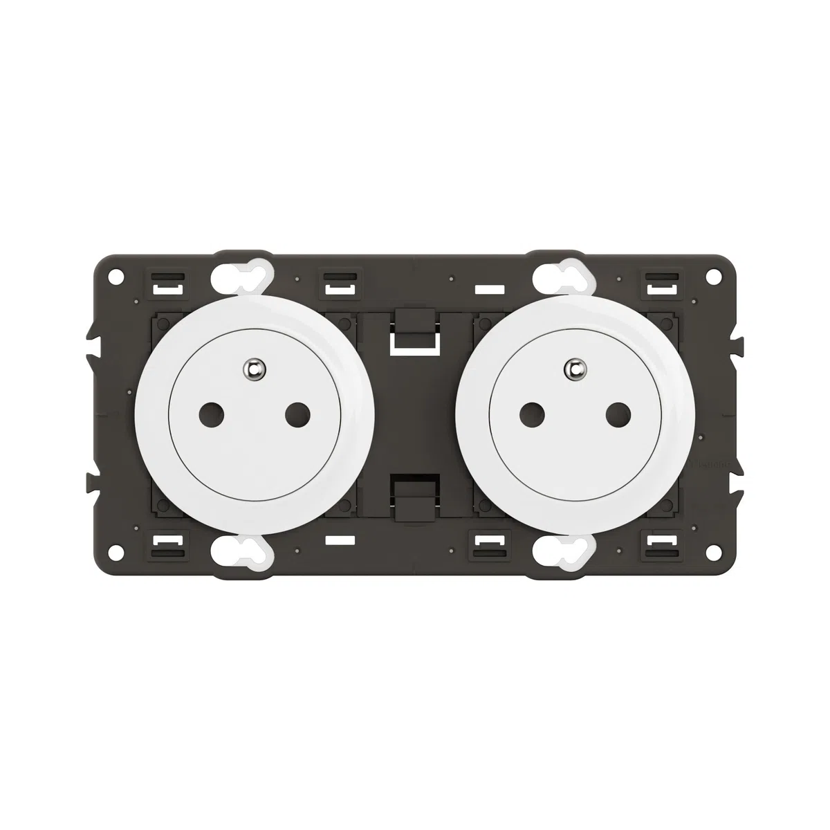 LEGRAND - Prise Electrique Double avec Terre Céliane Surface Confort - Prise Affleurante avec Socle Rétractable - Blanc - A compléter avec une plaque