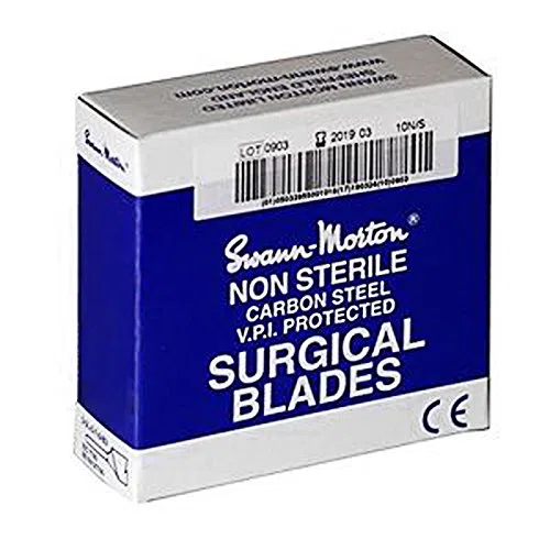 Swann-Morton 100 lames chirurgicales non steriles en acier au carbone, 10A