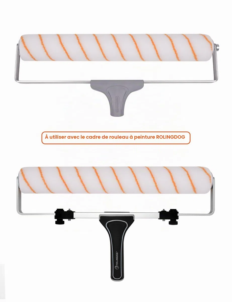 ROLLINGDOG Lot de 3 manchons de rouleau de peinture en polyester pour plafond, mur, sol, terrasse 45,7 cm