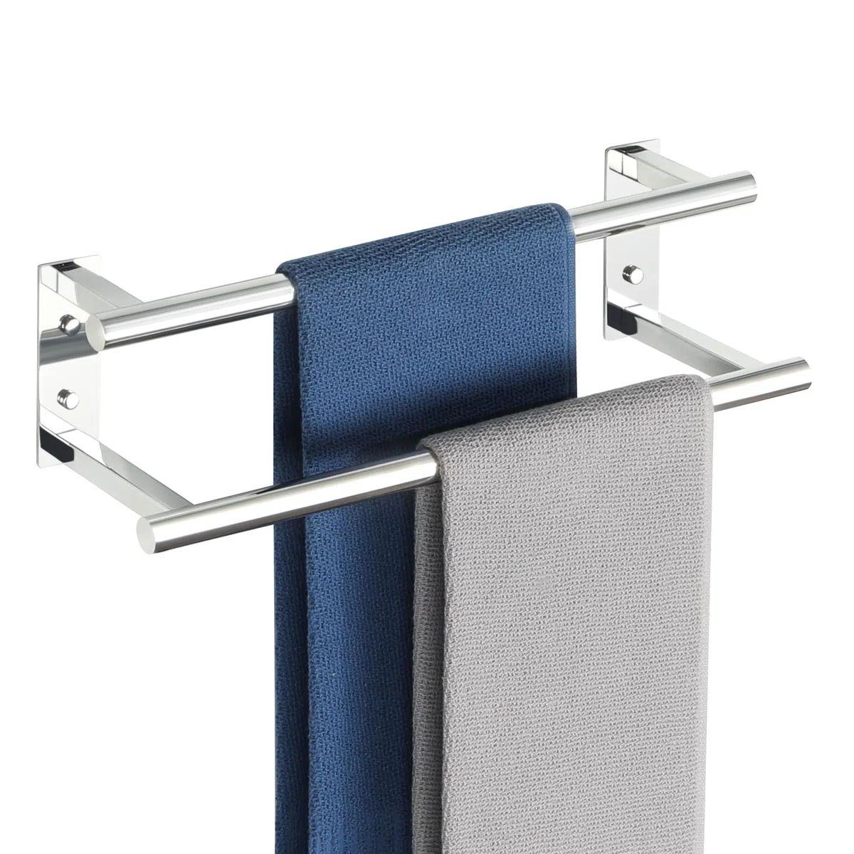 Mooche Porte Serviette Salle de Bain, Longueur 40 CM, Barres Porte-Serviettes Support Mural, en Acier Inoxydable, Porte Serviette de Bain Antirouille et Durable, Chrome