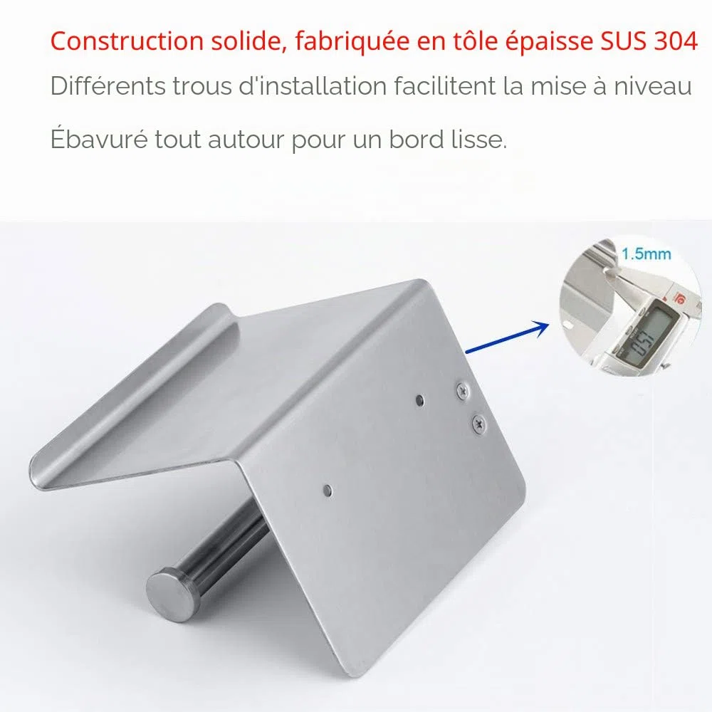 Porte-Rouleau de Papier Toilette, Porte-Papier hygiénique Moderne brossé en Acier Inoxydable SUS 304 avec étagère de téléphone, Accessoire de Cuisine de Salle de Bain F928-03D