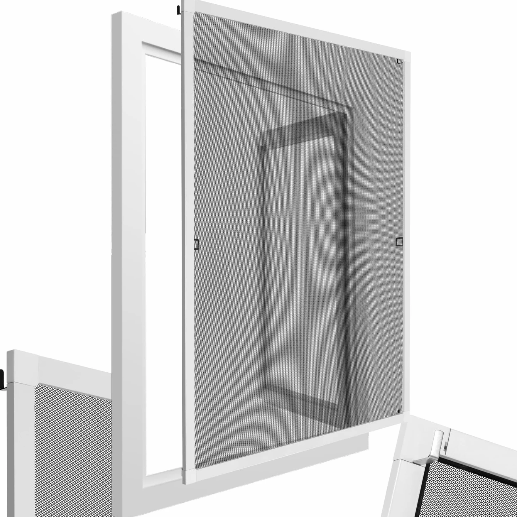 TecTake Moustiquaire fenetre & Store Cadre en Aluminium 100x120cm Blanc Filet Anti Moustique Résistante aux intempéries & aux UV idéal Chambre Enfant, Salon, Chambre Bebe Entrée Maison