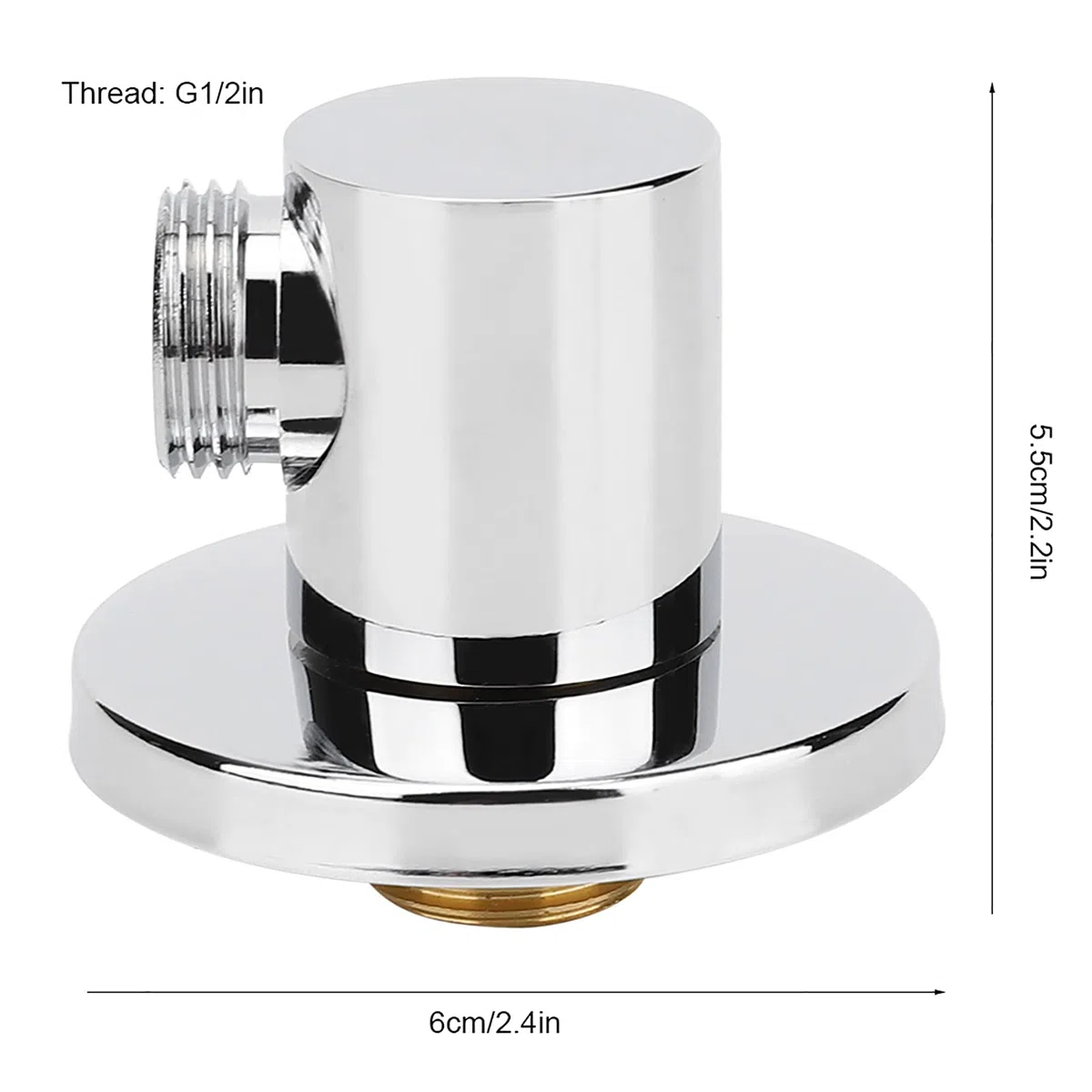 Connecteur de tuyau de douche G1/2in, coude d'alimentation murale sortie d'eau murale en laiton pour douche à main