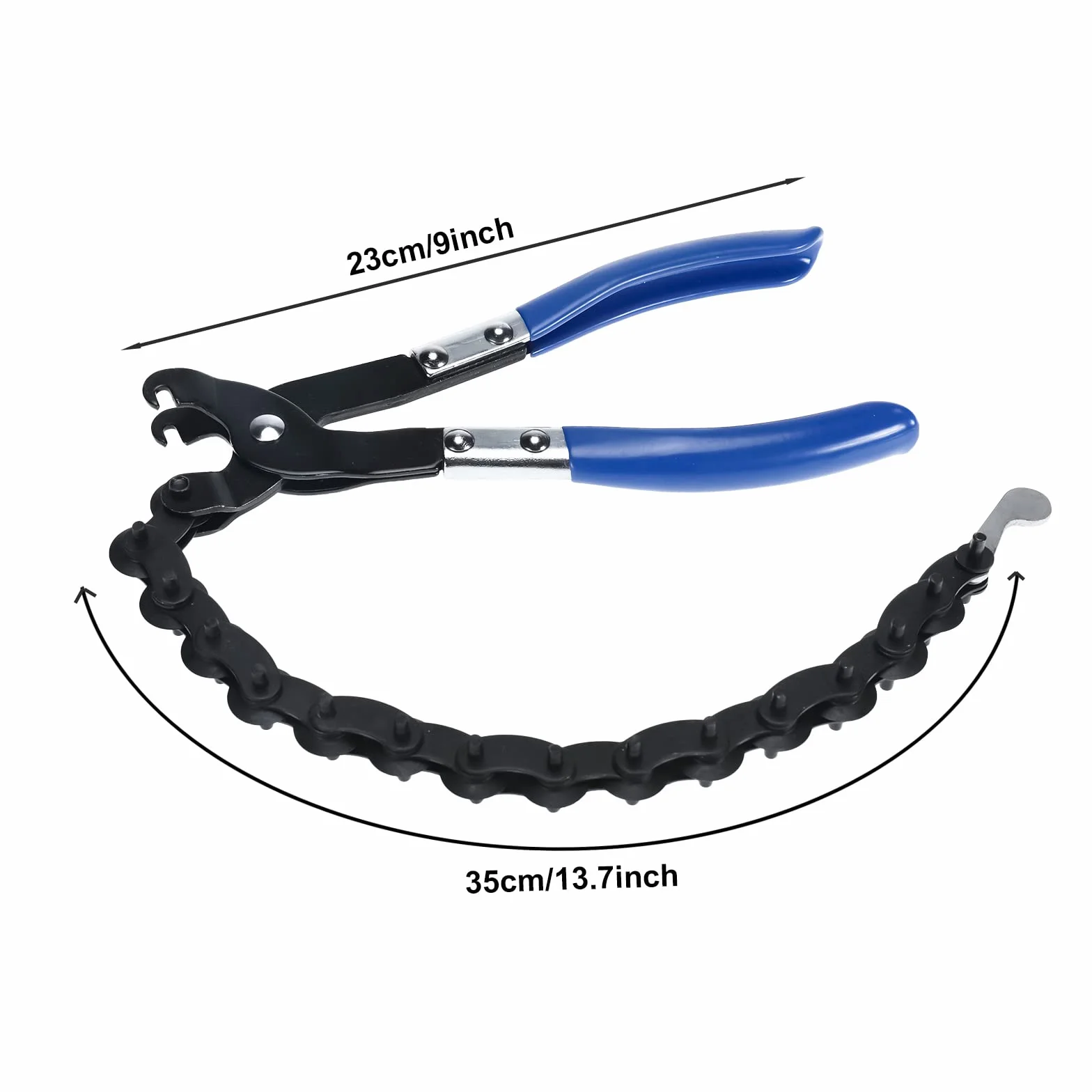 BOOMSTART Coupe-tuyau d'échappement, Outil de coupe de tuyau en acier au carbone, Coupe-tuyau universel à chaîne pour tuyau de diamètre 3/4 pouce à 3 pouces, Coupe-tuyau d'échappement avec 15 lames à