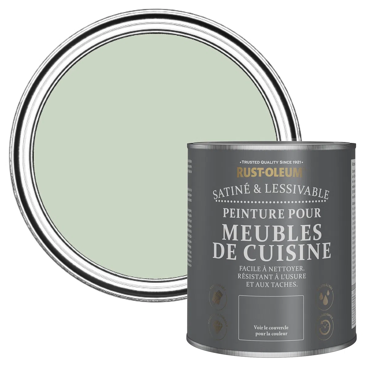 Rust-Oleum Peinture Verte pour Meubles de Cuisine, Finition Satinée - Vert Laurier 750ml