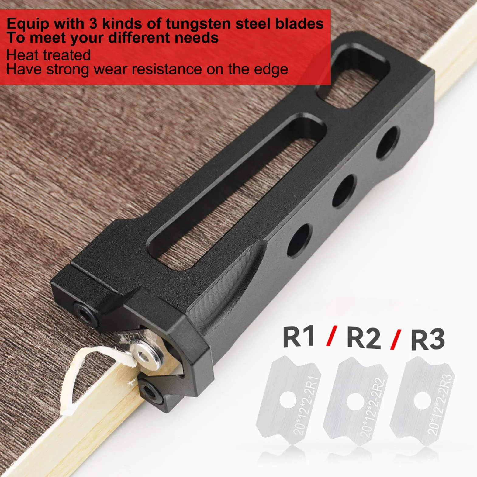 Coupe-Bordure, Mini Coupe-Bande De Chant En Alliage D'Aluminium, Rabot à Main Pour Le Travail Du Bois Avec Lames En Acier Au TungstèNe R1 R2 R3, Outil De Coupe Manuel Pour Le Travail Du Bois