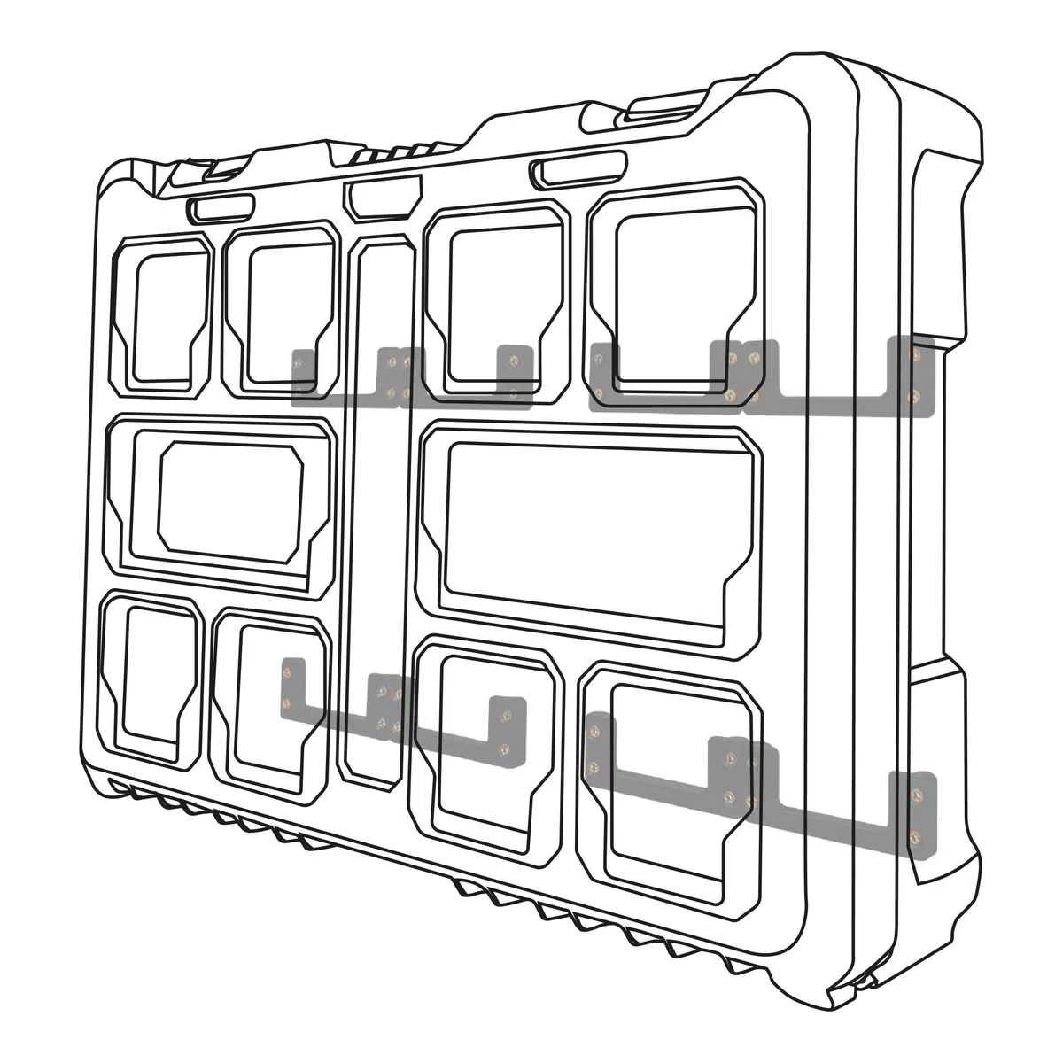 StealthMounts Packout Équerres de Fixation (6 pièces) | Système de Rangement pour Boîte à Outils | Installation Facile | Compatible avec Milwaukee Packout | Organisation Optimale (Noir)