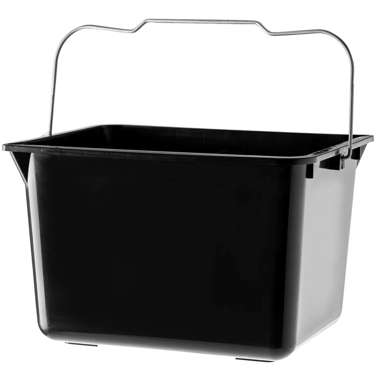 KADAX Lot de 6 seaux de peinture carrés en plastique avec poignée en métal - Seau d'eau robuste avec bord verseur - Pour rénovation, jardin, nettoyage - Rectangulaire, léger - 8 l - Noir