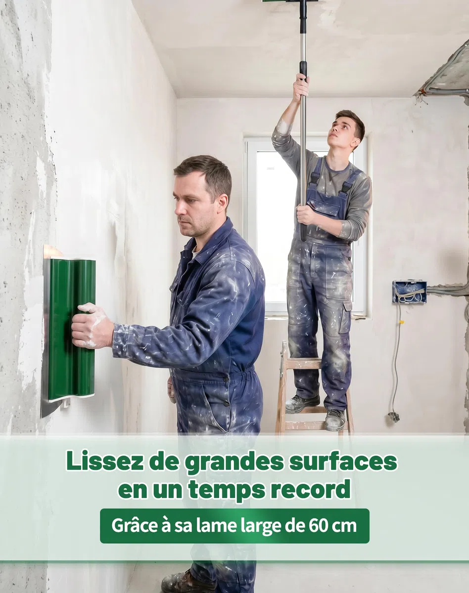 LAOYE Lame a Enduire 60cm Lisseuse Enduit Spatule Enduit Lissage 600mm Couteau a Enduire Lame a Lisser Outil Lissage pour Mur Plafond