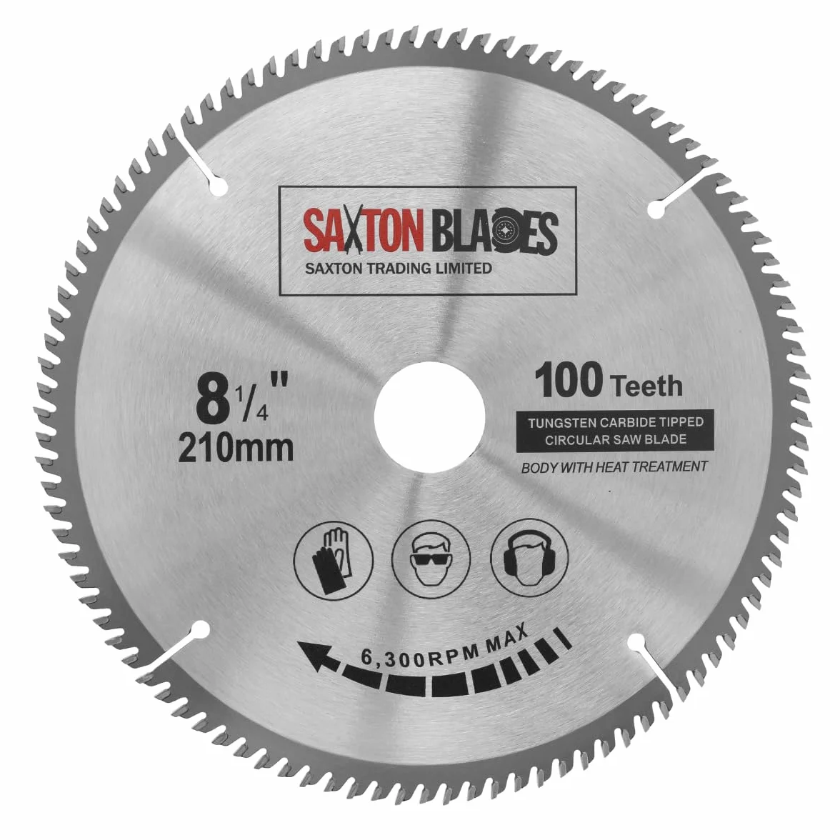 Saxton TCT circulaire Fine Cutting lame de scie pour le bois 210 mm x 30 mm x 100 dents compatible avec Festool Bosch Makita Dewalt