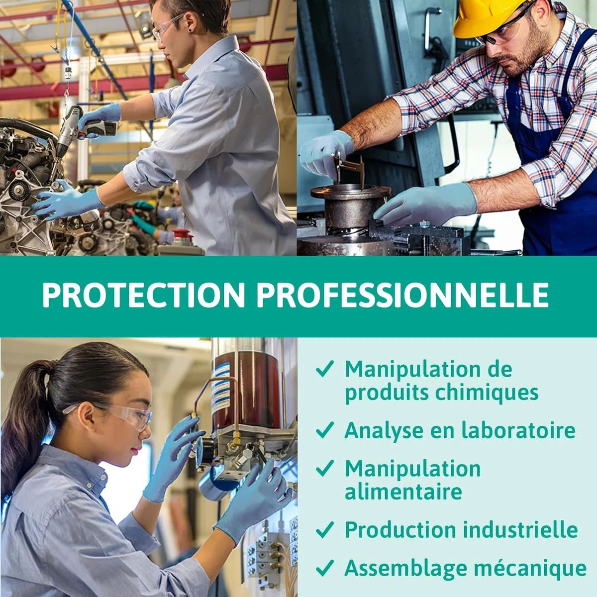 Ansell TouchNTuff 92-665 Gants Jetables en Nitrile, Non Poudrés, Haute Protection Chimique et Mécanique, Contact Alimentaire, Sécurité Industrielle, Sans Latex, Bleu, Taille S (100 Gants)