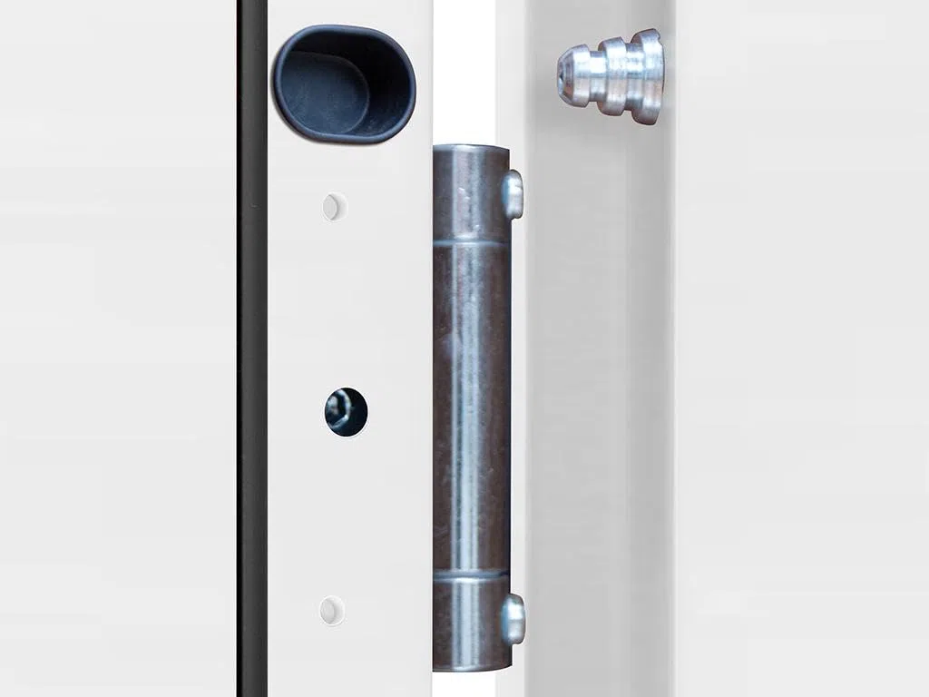 Vente-unique - Porte d'entrée en acier pleine H207 x L100 cm effet chêne - épaisseur 55 mm - poussant gauche - AGUEDA