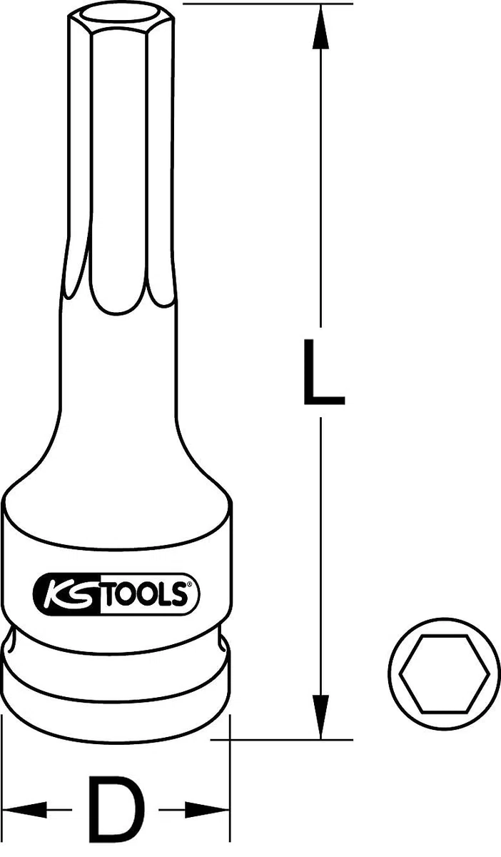 KS TOOLS 911.0919 Douilles à choc Torx 1/2" T55
