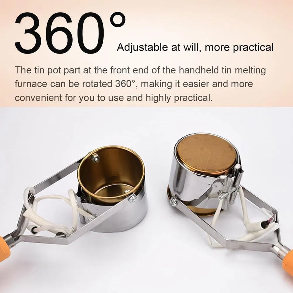 Mini-casserole à plomb, 300 W, portable, électrique, for soudure, étain, avec plage de température de 100 à 450 ℃, réchaud de rinçage domestique portable, for moules de poids de pêche et pendentifs(25