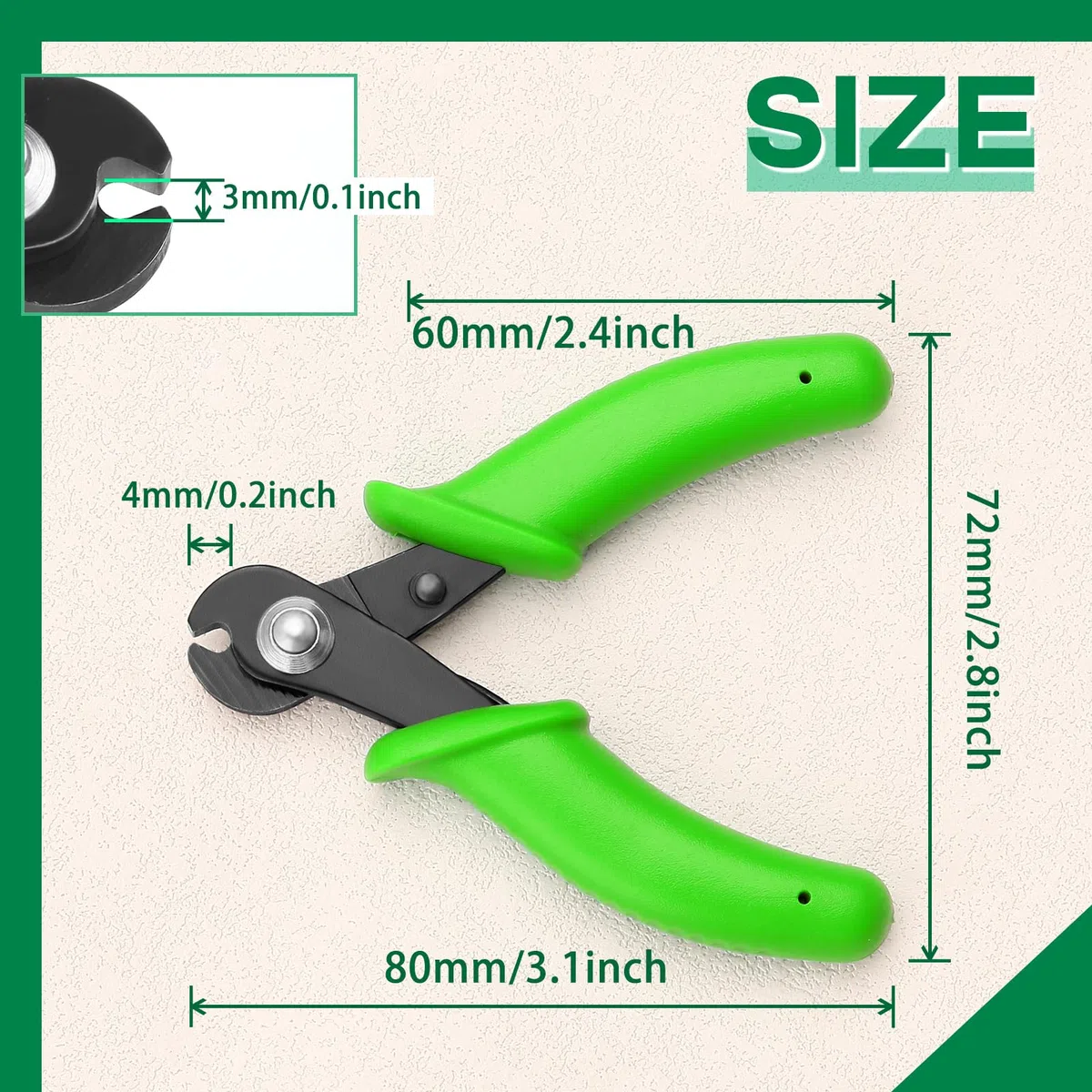 SPEEDWOX Pince coupante de fil à mémoire de forme avec mini pince à ressort, pince coupante de fil à mémoire de forme de 7,6 cm pour la fabrication de bracelets, le perlage, les loisirs créatifs