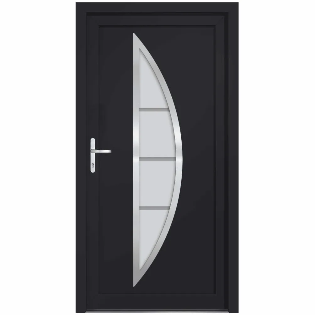 Porte d entrée anthracite 108x208 cm PVC