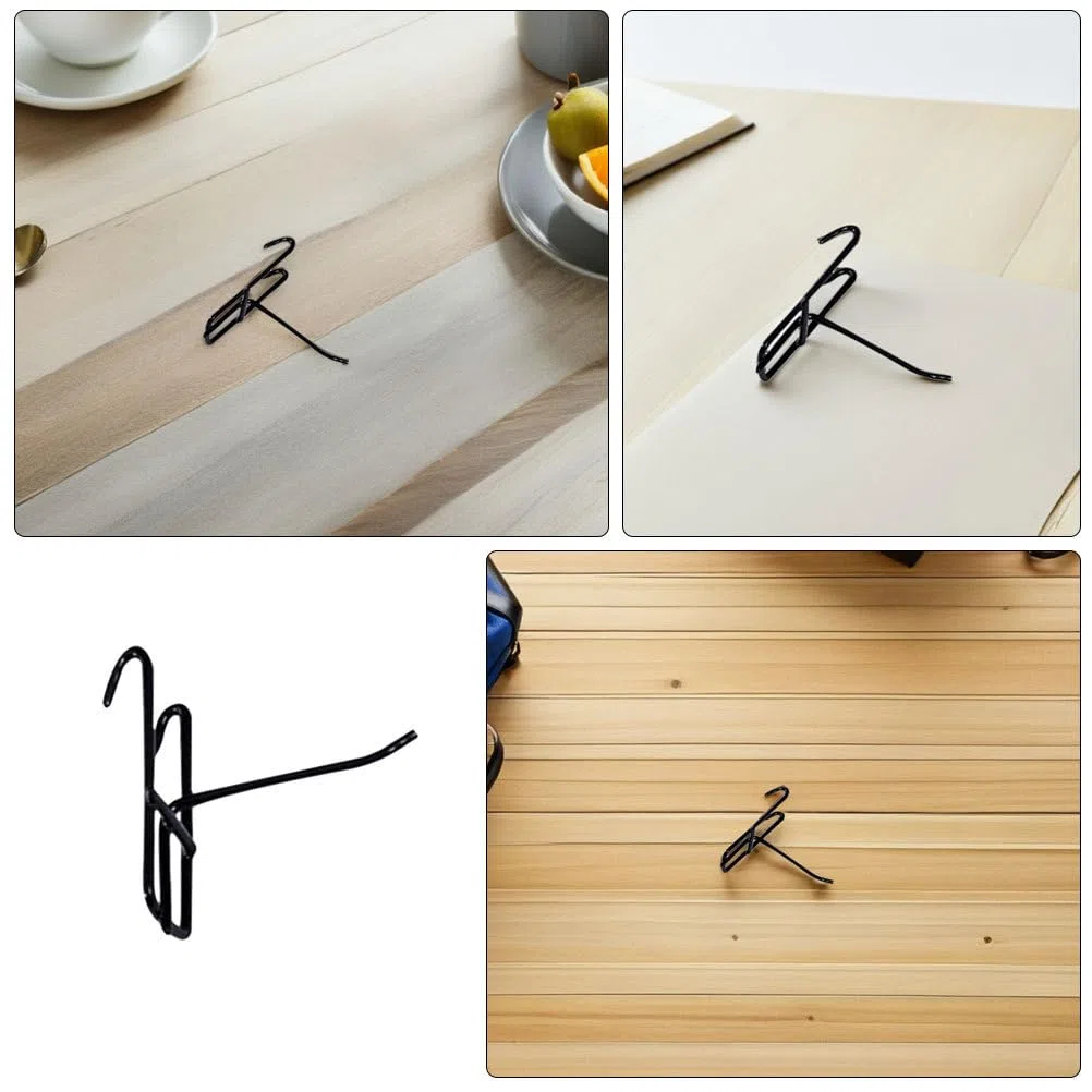 STOBAZA 50 pièces Crochets Métalliques Noirs pour Grille Exposition Crochets Robustes pour Étagères Métalliques Panneaux à Grille et Pegboard Support pour Outils Bijoux et Accessoires