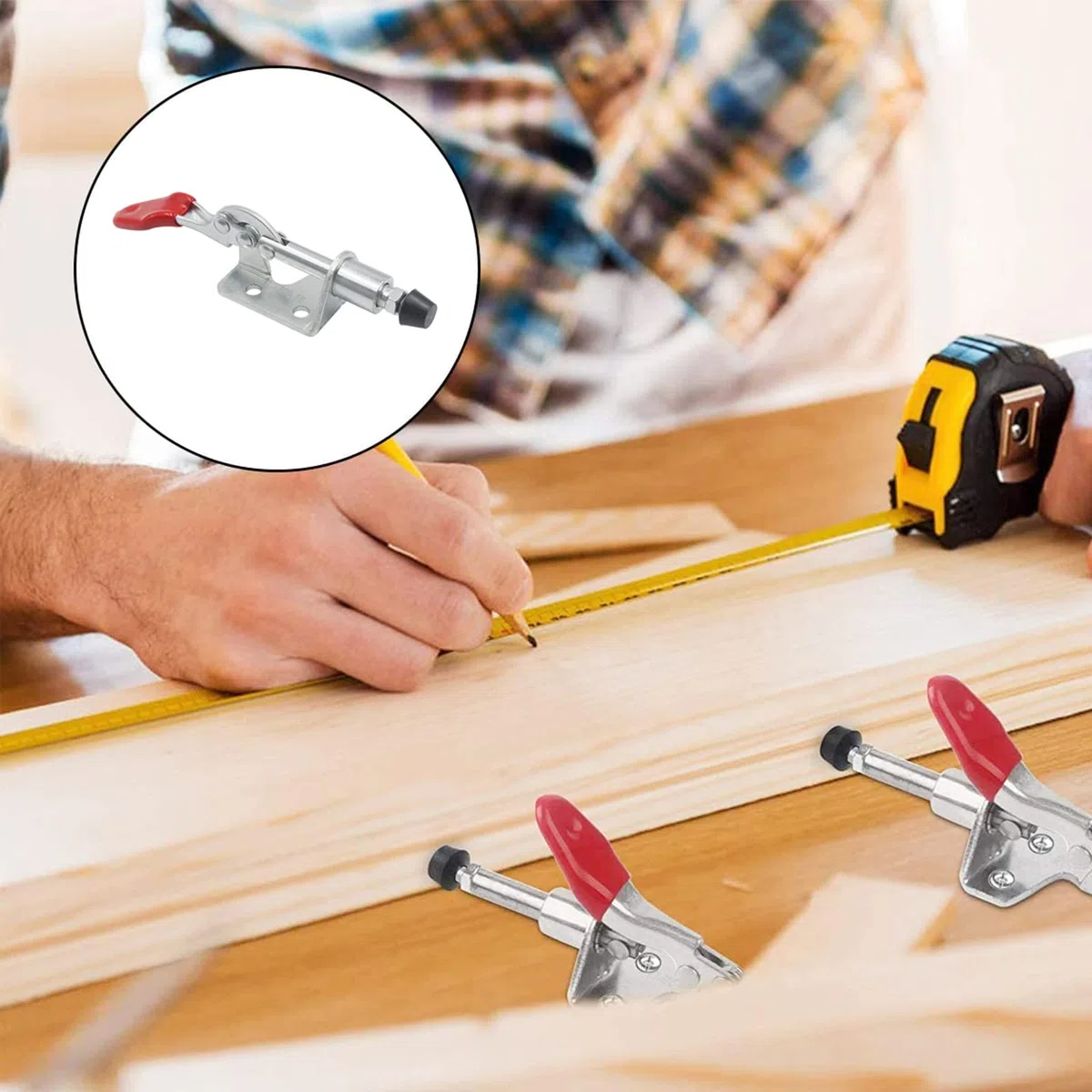 5 Pcs Pince Horizontale, Outil à Main à Action Push-Pull, Dégagement Rapide Basculer La Pince, Pour Le Fonctionnement De La Machine, La Menuiserie, Le Soudage (Force De Serrage De 45 Kg)