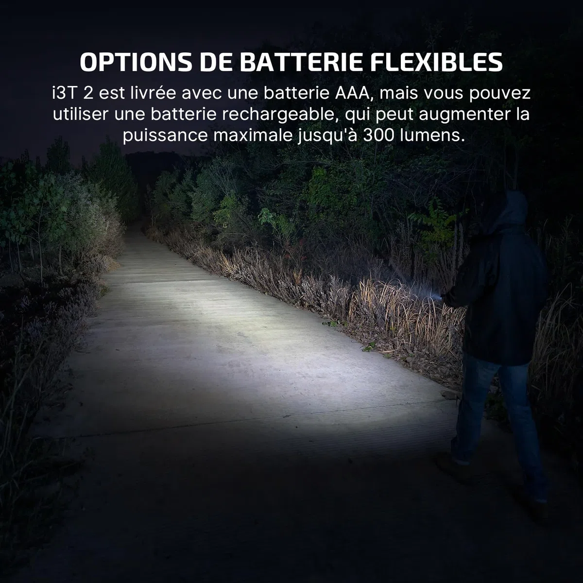 OLIGHT I3T 2 EOS Mini Lampe de Poche EDC à LED 300 Lumens Portée 80m Étanche IPX12 Pile AAA avec Interrupteur arrière pour Le Camping, La Chasse, L'outdoor et Les Urgences