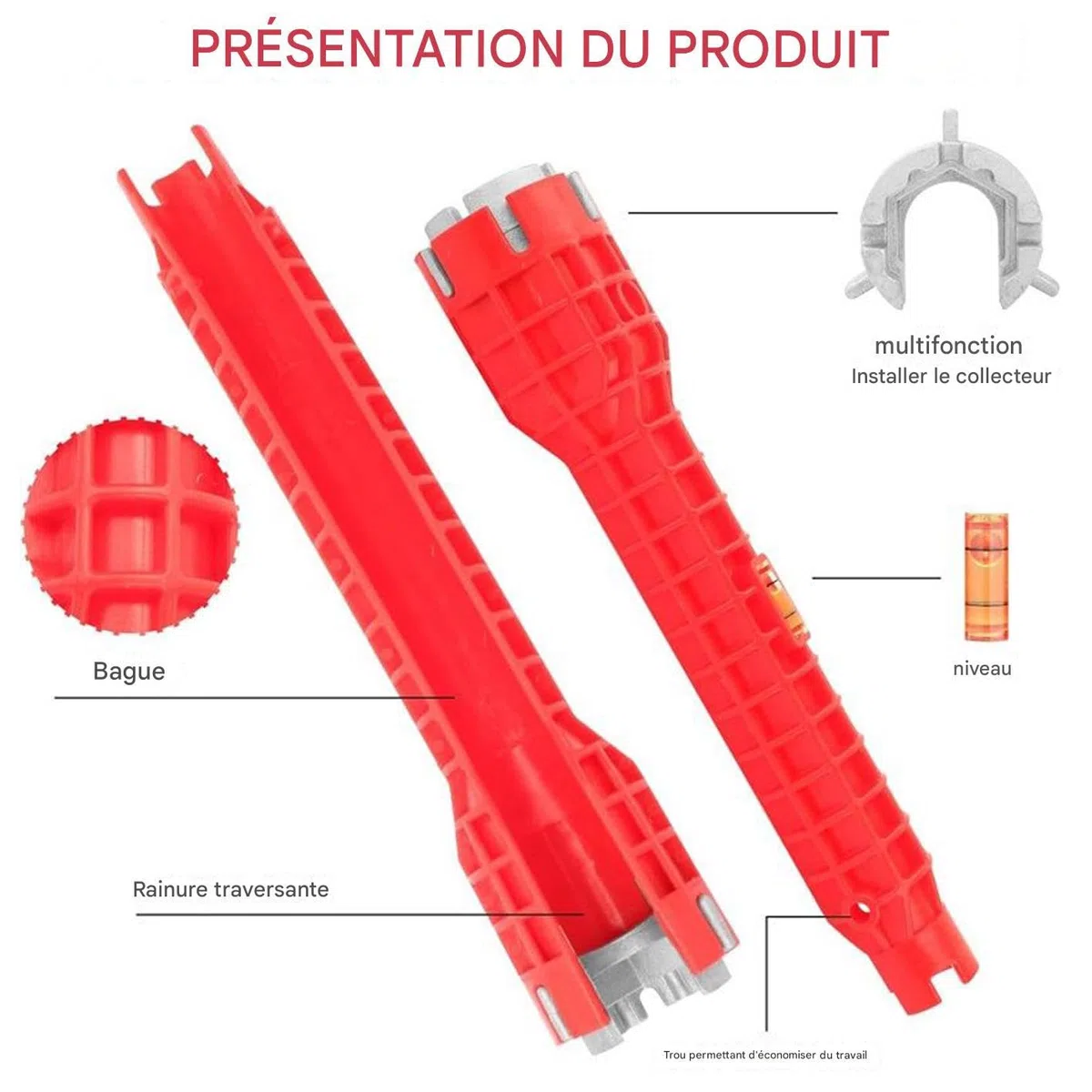 Générique Jeu De Clés Pour Robinet, Outil De Démontage De Mitigeur De Cuisine, Kit De Série Pour Démonter Les Robinets De Baignoire, Lavabo, Cuisine Et Salle De Bains