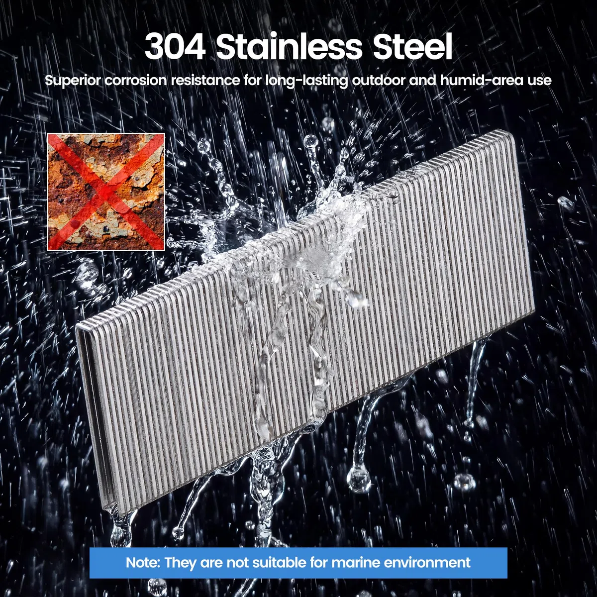 meite Agrafes Inox 304 Type 90/25 mm 18GA à Couronne Étroite 5,7 mm | 1,600 Pièces par Boîte pour Agrafeuse Pneumatique ou Électrique, Idéal Bois, Meubles, Garnitures et Finition