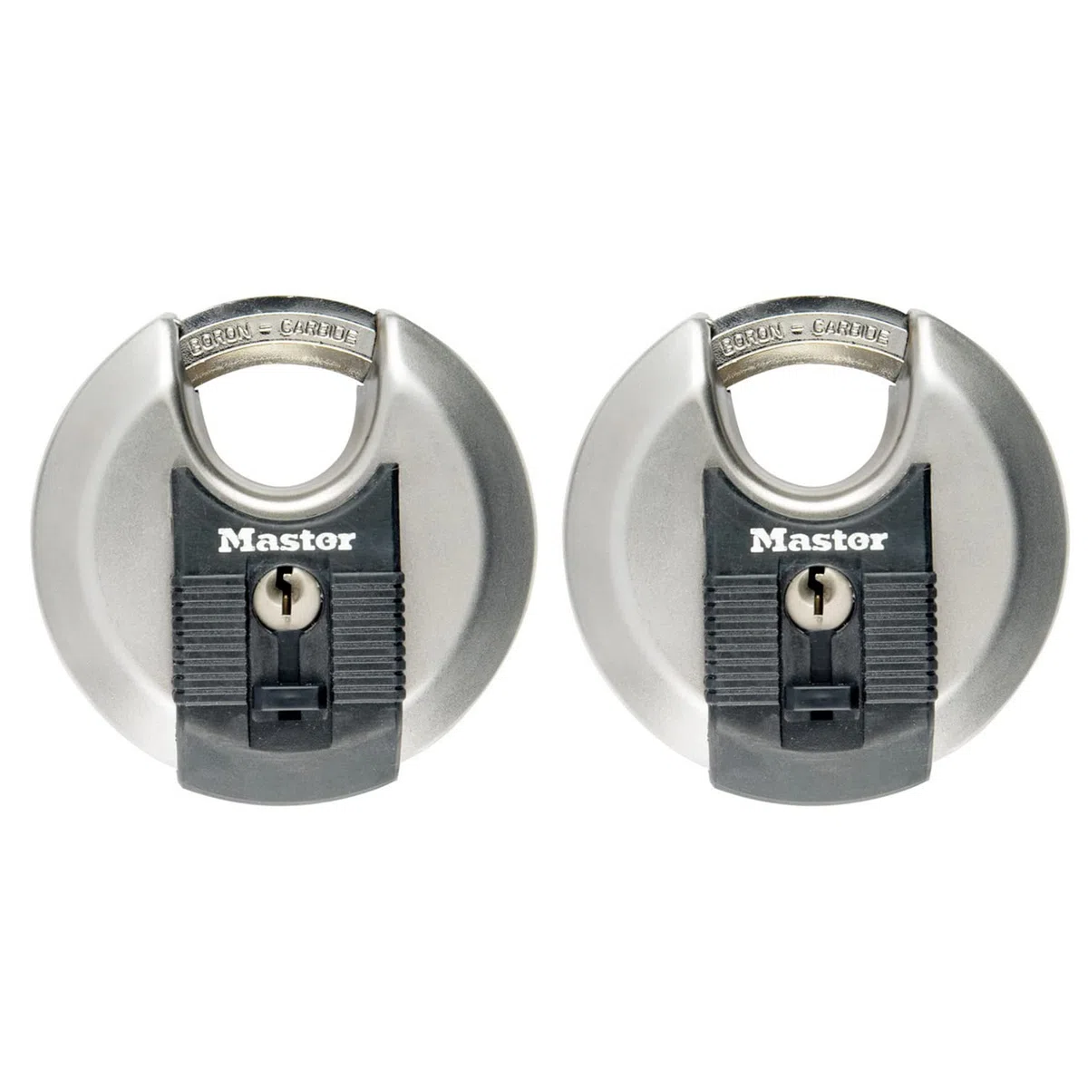 Master Lock M40EURT Lot de 2 Cadenas disque d’extérieur à clé/anti rouille 70 mm