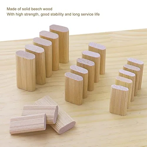50 Pièces Domino Tenon 10x50mm Tenons en Bois Plat Cheville en Bois de Hêtre Massif Bloc D'insertion de Menon pour le Travail du Bois Meuble D'épissage Fabrication de Cadres