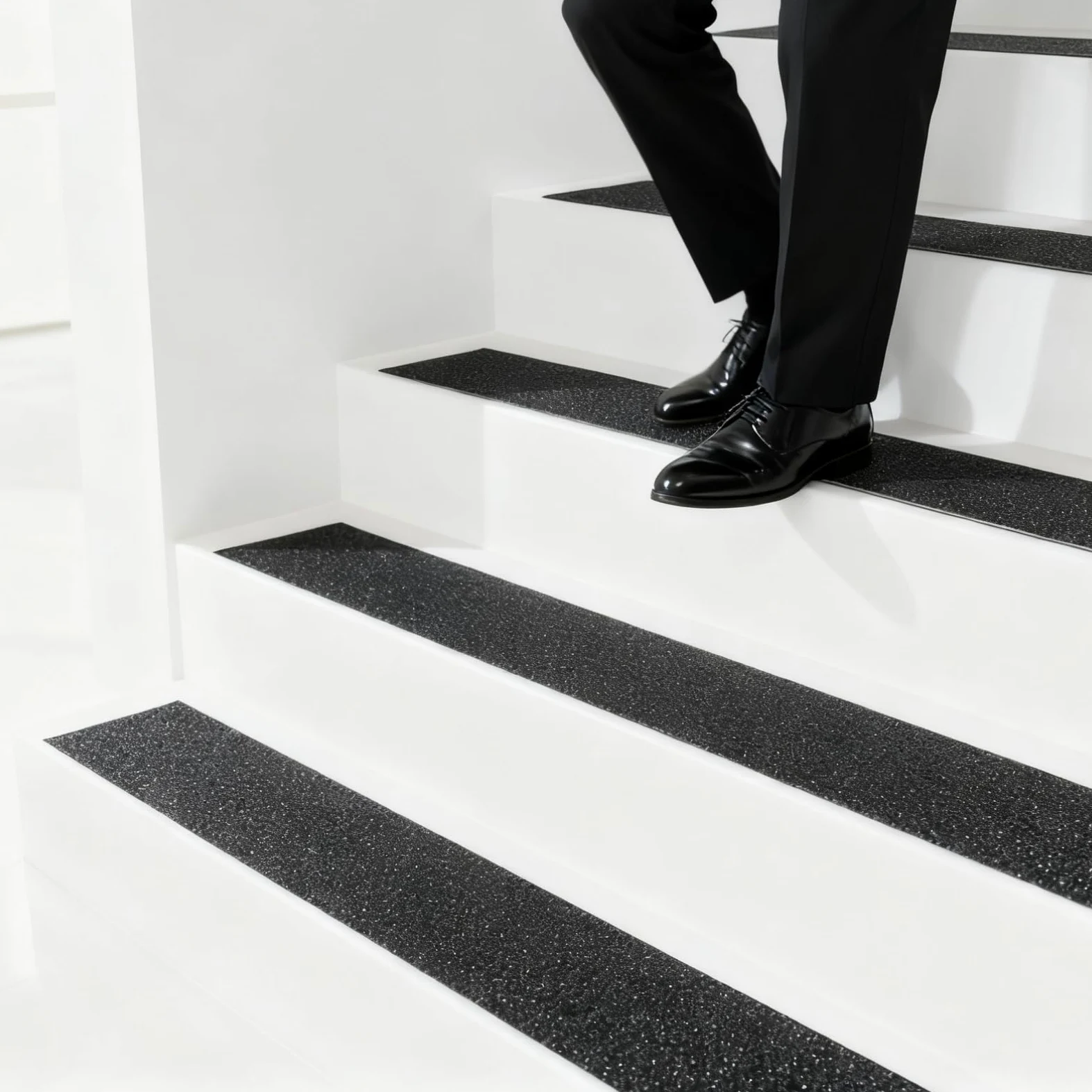 SINJEUN Ruban adhésif antidérapant - 25 cm x 5 m - Noir - Pour escaliers, marches